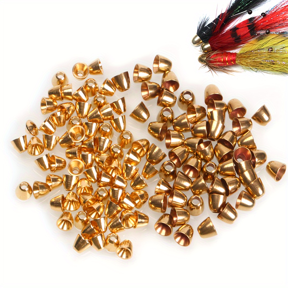 100pcs/pack Brass Cone Head Beads, Fly Tying Material For Tube Flies  Streamers Saltwater Flies, Bass Trout Lure Making Material