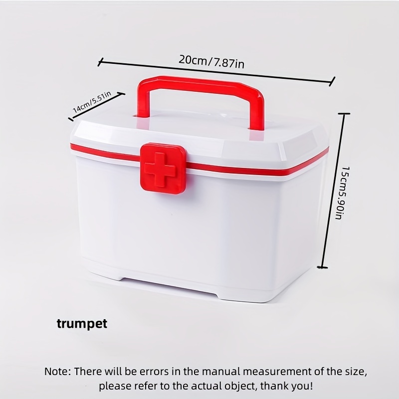 PENGKE Caja de medicamentos con asa portátil, caja de primeros auxilios,  caja de almacenamiento de medicamentos para uso familiar, kit de  medicamentos