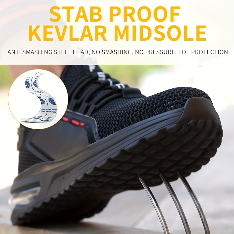 Men's Steel Toe Work Safety Shoes Puncture Proof Breathable Lightweight