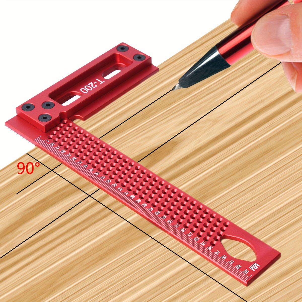 Wood Marking Gauge - High Precision Woodworking Double Head Scriber Ruler  Clear Scale Marking Gauge Wood Scribe Tool Carpentry(1pc, Red)