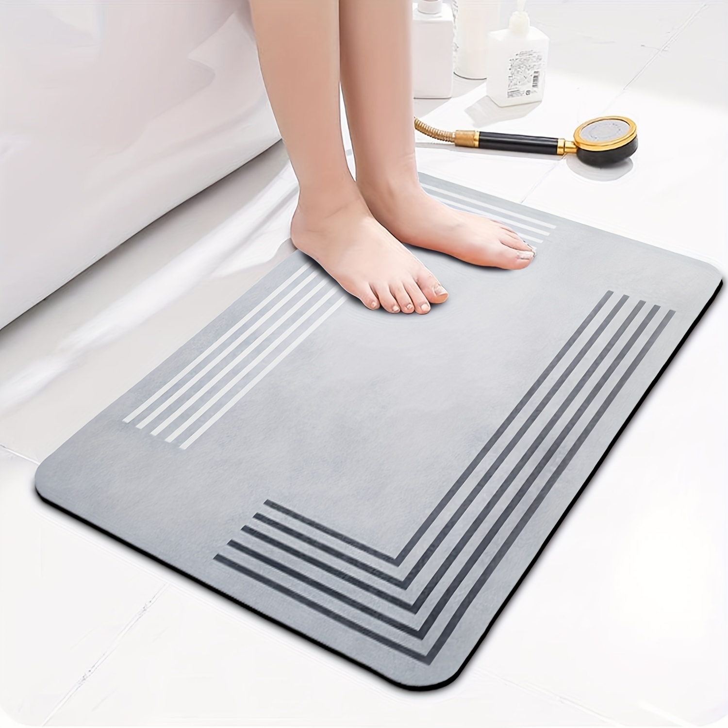 1pc Diatomaceous Earth Soft Mat, Water Absorbent Mat For Bathroom Entrance,  Non-slip Bathroom Floor Mat, Quick-dry Household Carpet