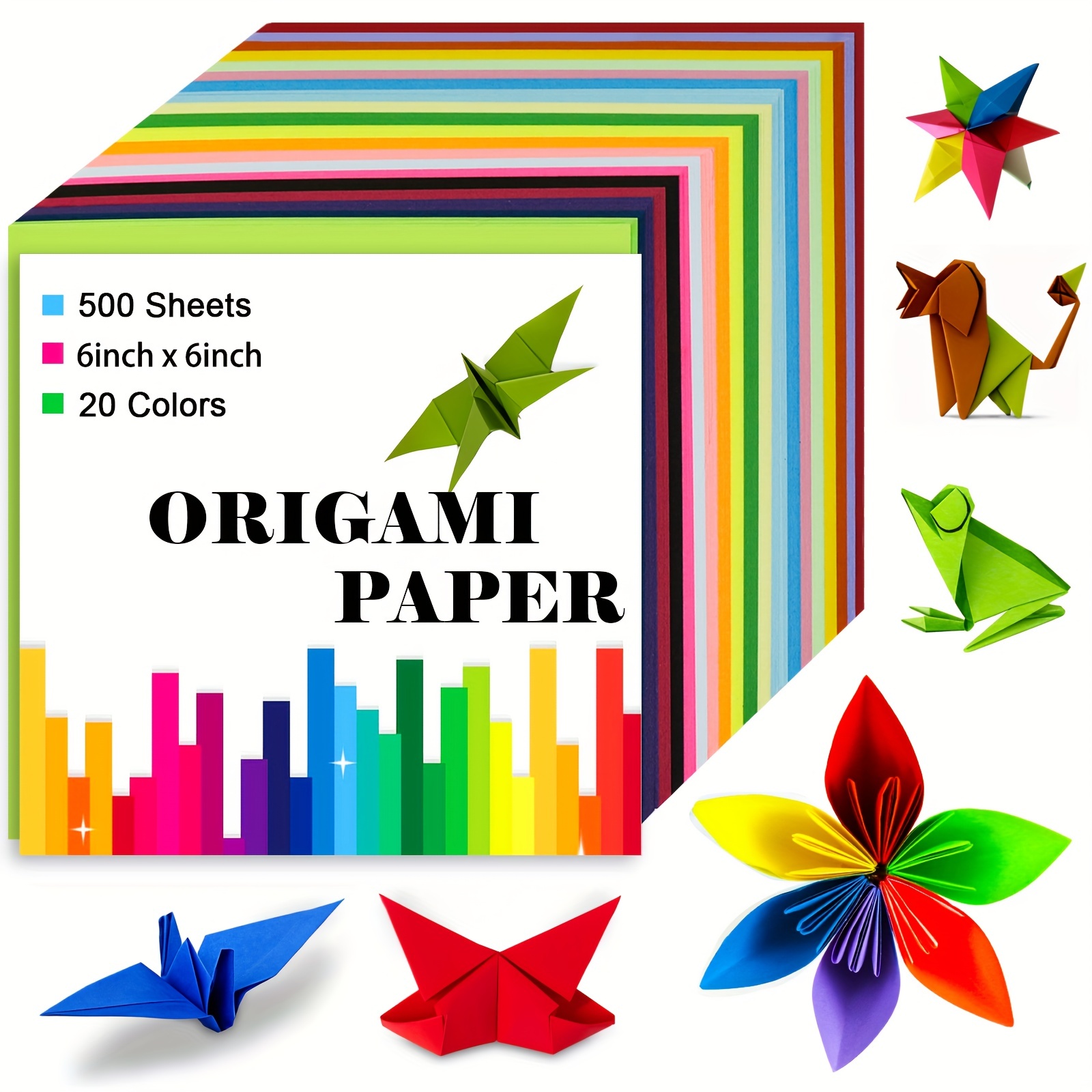  Origami Paper 6x6 Double Sided 50 Sheets 10 Colors