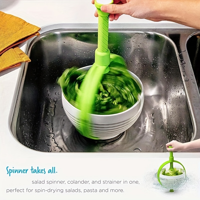  Hnei Creative Fruit Dehydrator Household Salad Spinner 4L  Plastic Vegetable Spin Dryer Fruit Salad Shaker Drain Basket (Color :  Pink): Home & Kitchen