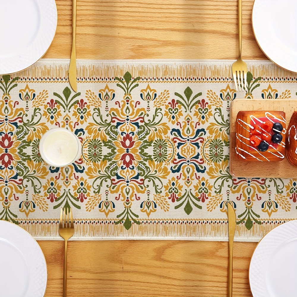 1ピース ウィリアムモリス花柄テーブルランナー ヴィンテージフラワーダイニングテーブルキッチン装飾 家族のダイニングテー - Temu Japan