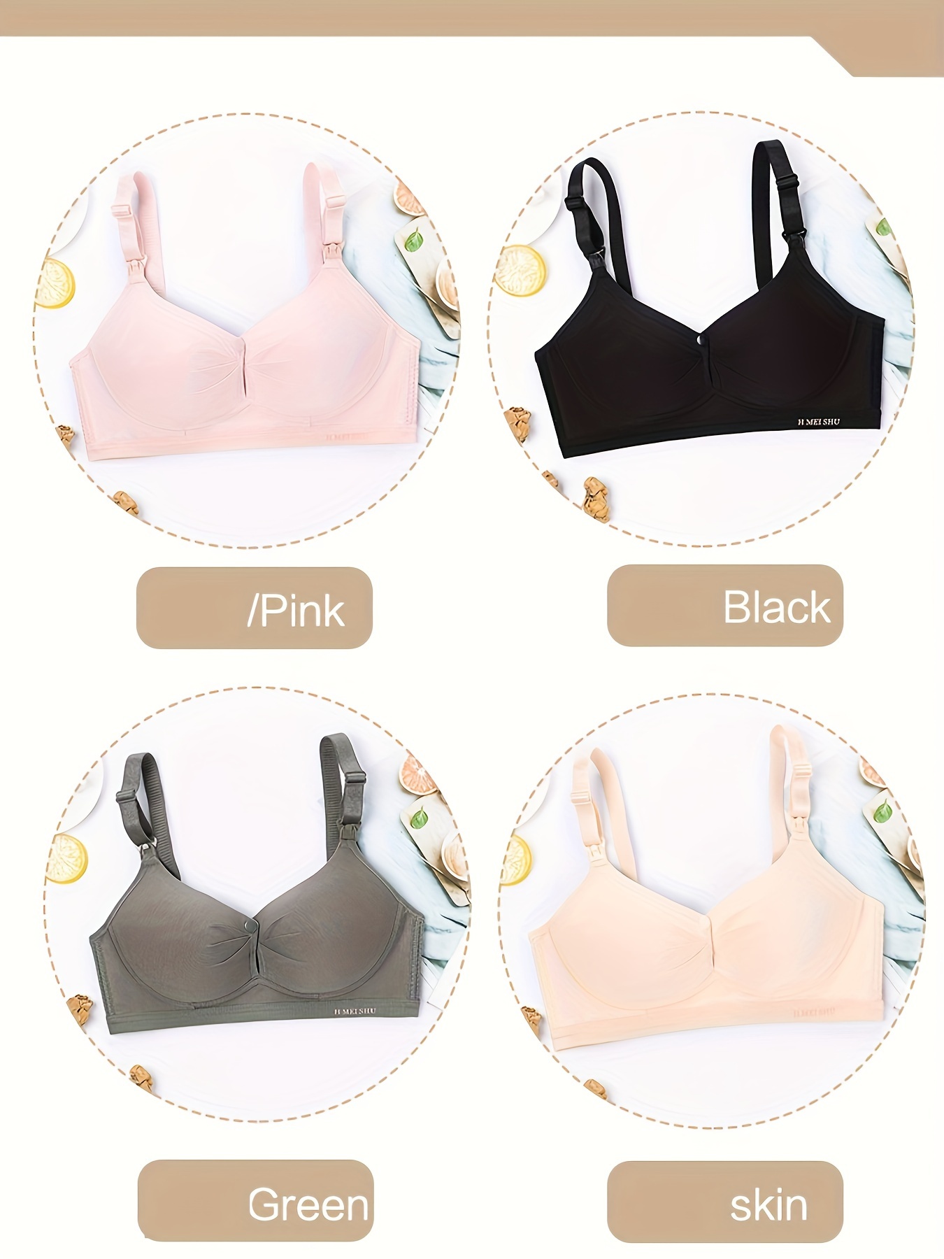 Women's Maternity Solid Underwear Breast Feeding Bra - Temu