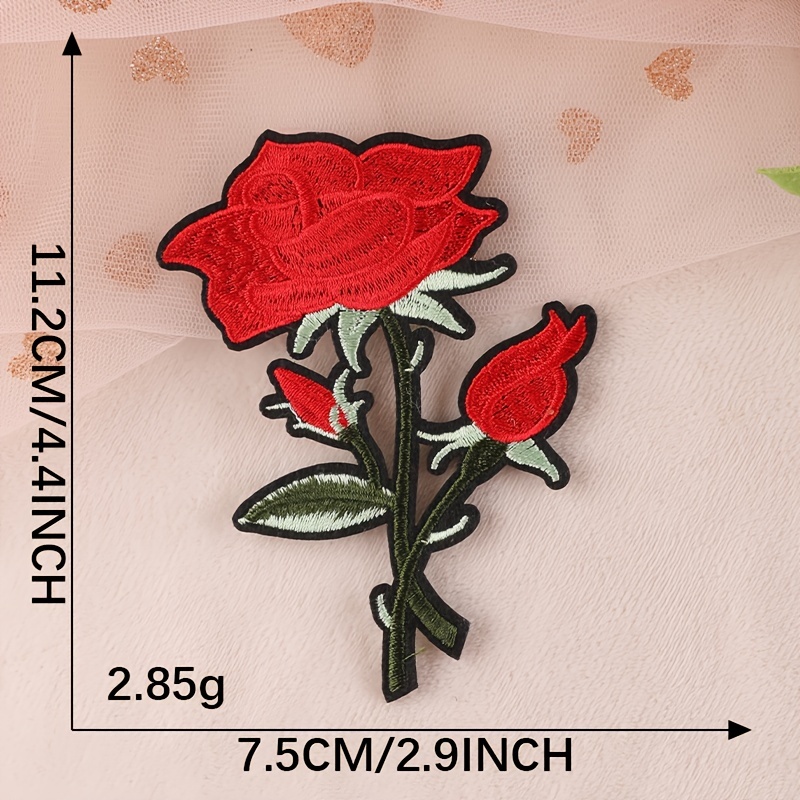 Beautiful Rose Embroidery Patches For Diy Clothing And - Temu