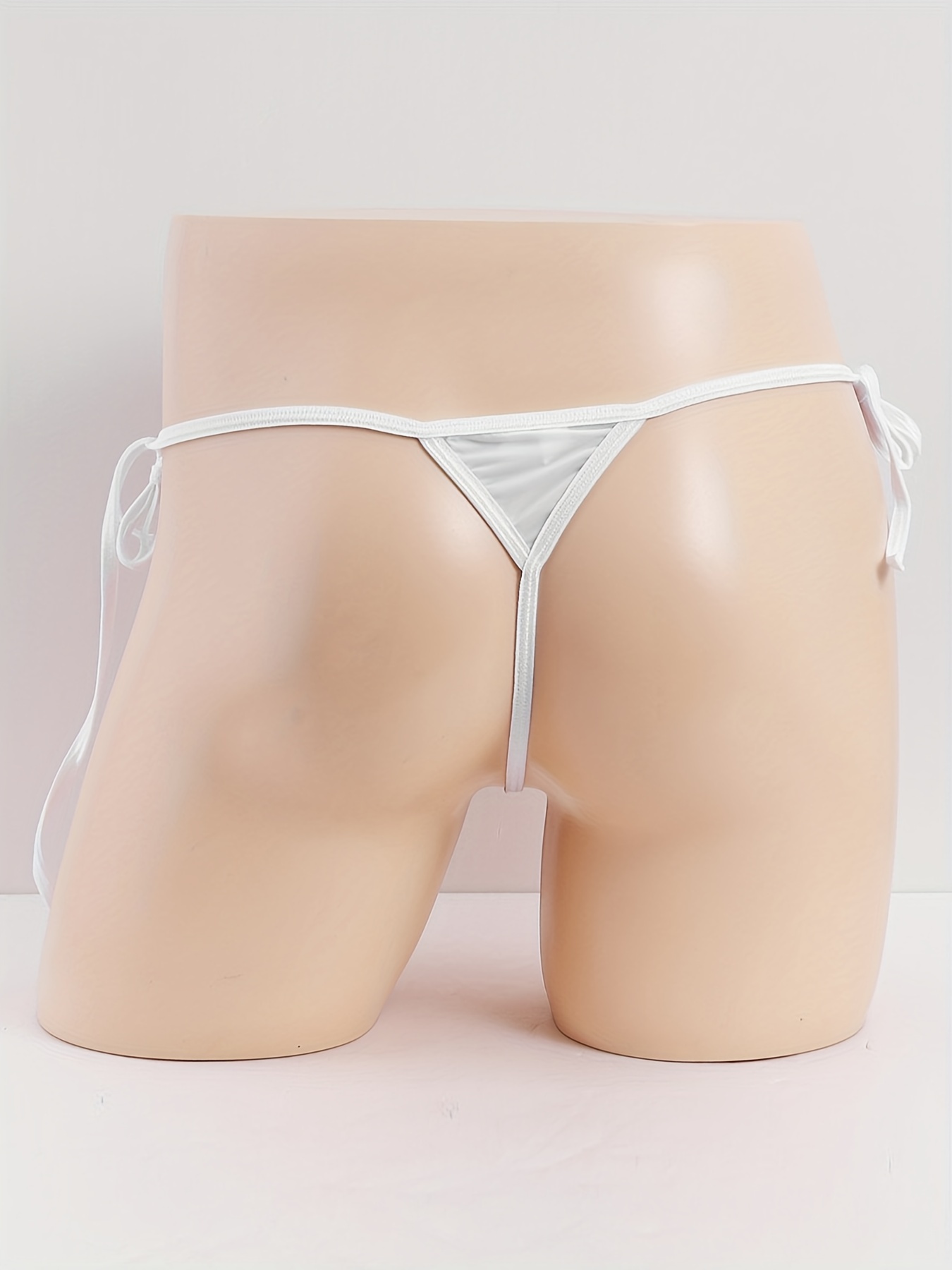 Men's Side Tie Underwear Bikini Thongs G String Adjustable T Back Underwear  Swimwear Silky Bulge Pouch Panties…