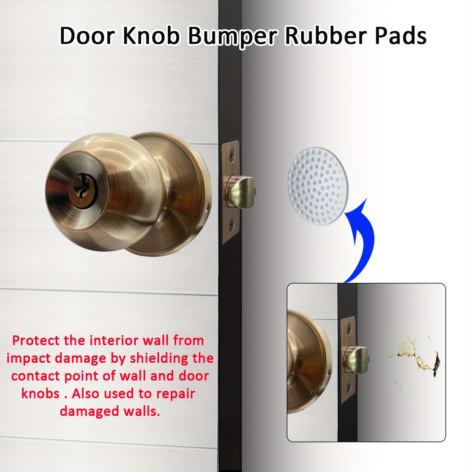 JO.KO Pomo de puerta de paso sin llave, cerradura de bola redonda para  puerta interior/exterior para dormitorio o baño/manija de puerta de entrada