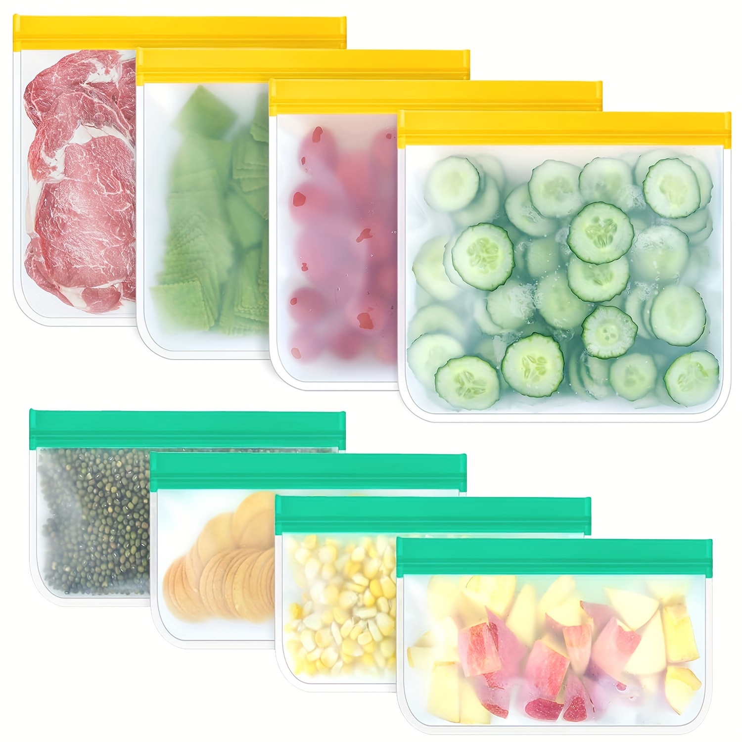 Silicone Reusable Food Saver Bags 4 Cups - Airtight Leakproof