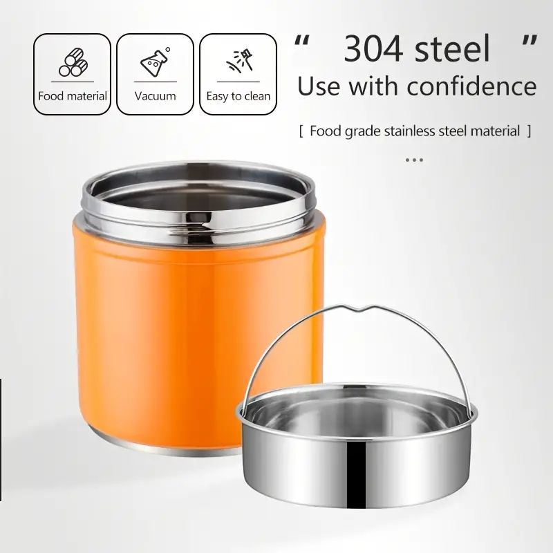 Vacuum Insulated Food Jar, Stainless Steel, Keeps Food/liquid Hot Or Cold,  Leak Resistant, Easy Clean, With Insulation Bag For Teenagers And Workers,  For Back School, Classroom - Temu