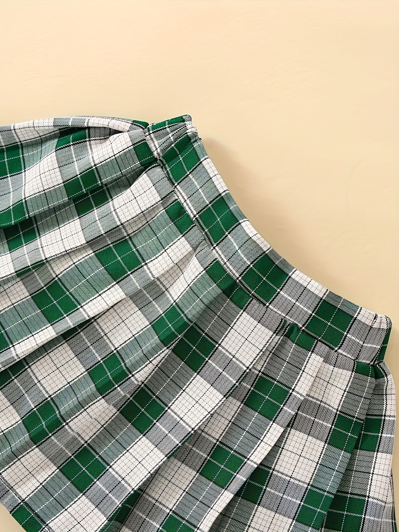 Green plaid 2024 toddler skirt