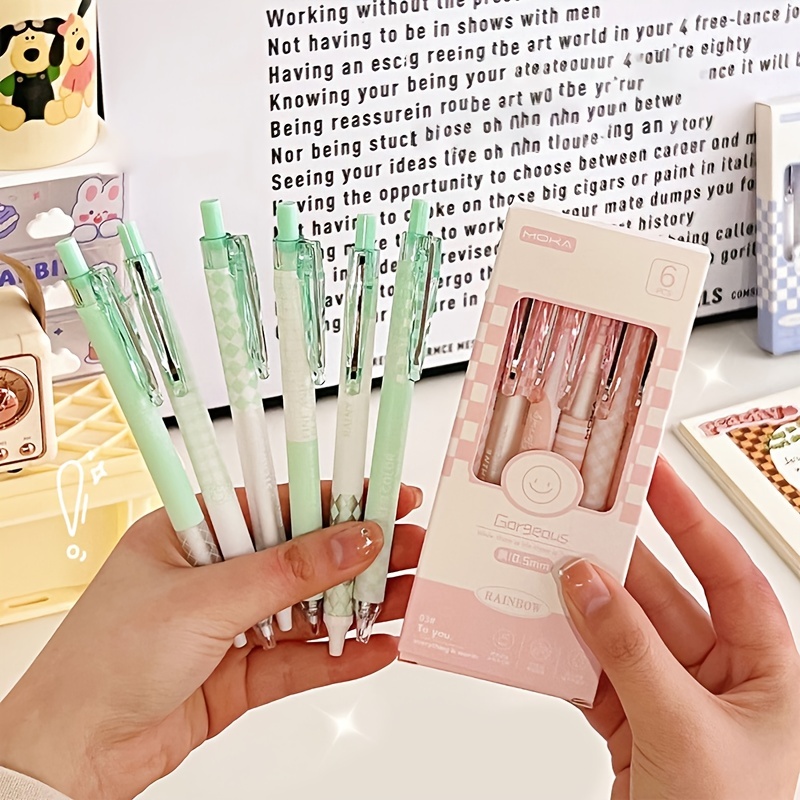  XSG 12 Pastel Retractable Gel Pens,Cute Pens，0.5mm Black Ink  Pens aesthetic,school supplies cute stationary For Home Office : Office  Products