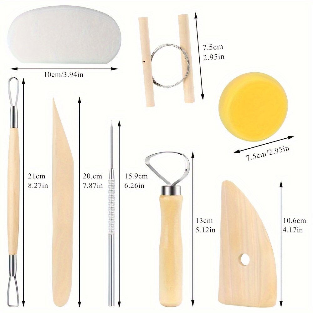 Pottery Tools Kit, Clay Tools Set, Ceramic Tool Kit, Pottery  Tools and Supplies with Clay Cutting, Modeling, Trimming Tools for  Smoothing, Cleaning, Carving