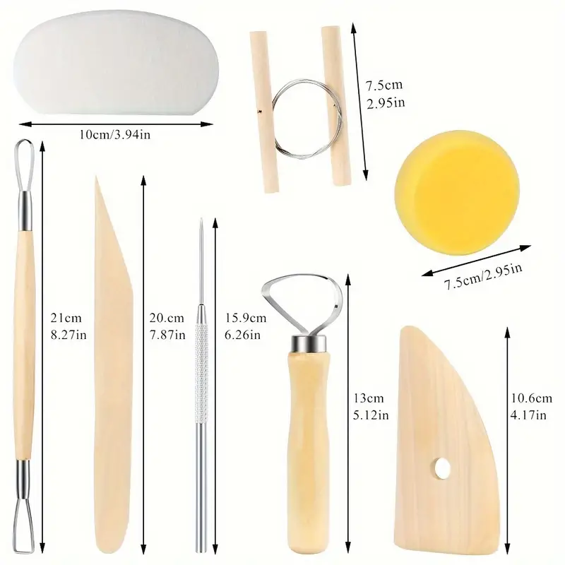 Wooden Pottery Sculpting Clay Cleaning Tool Set - Temu