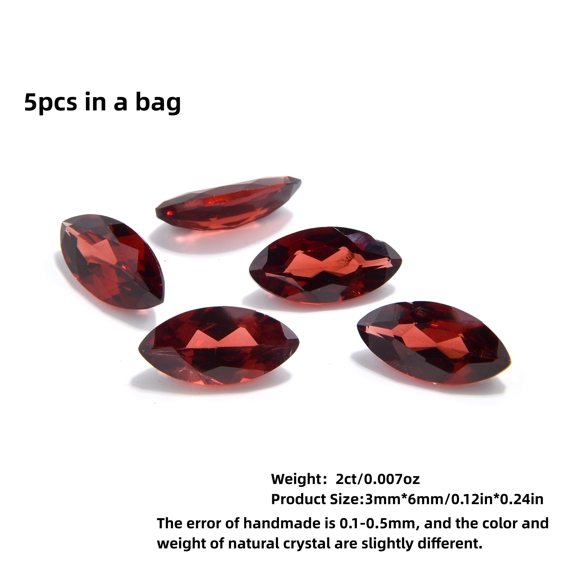 High-end Garnet & Ruby Marquise Ring Surface Loose Beads