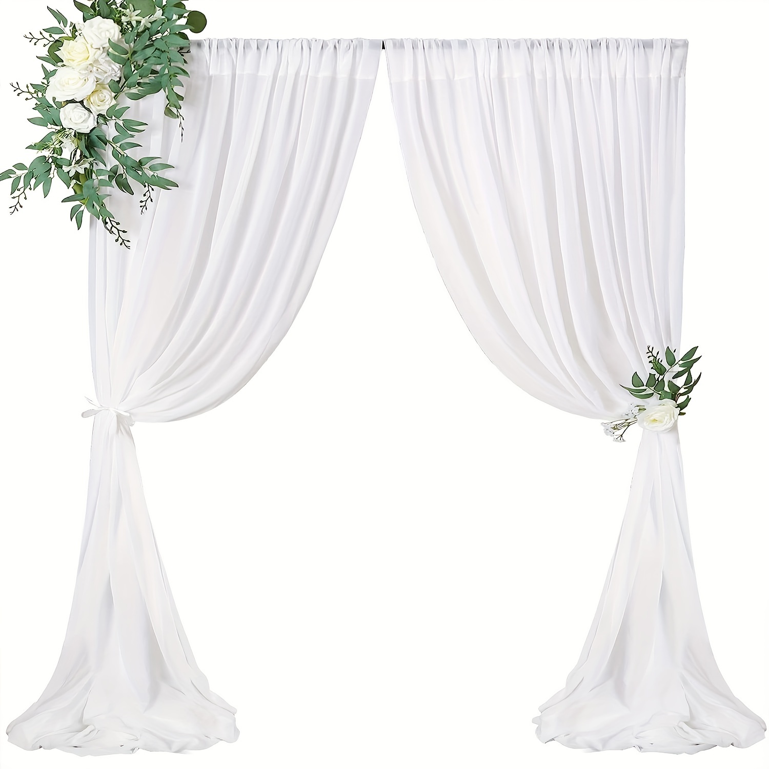 Cortinas blancas de fondo para fiestas de boda, cortinas de fondo