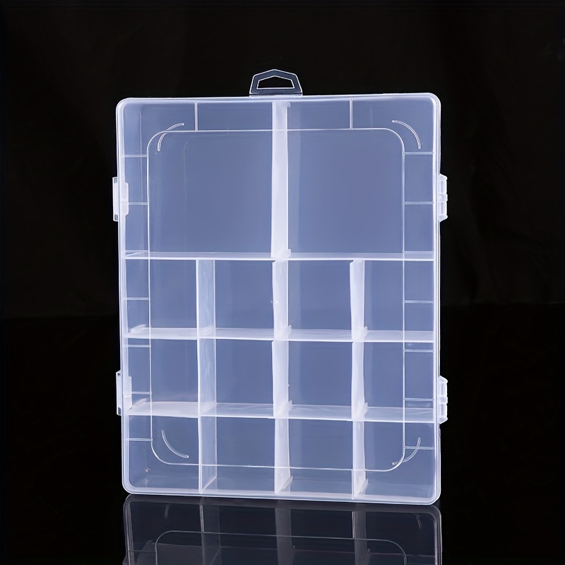 Clear Plastic Storage Box 14 Detachable Grids Perfect Makeup - Temu