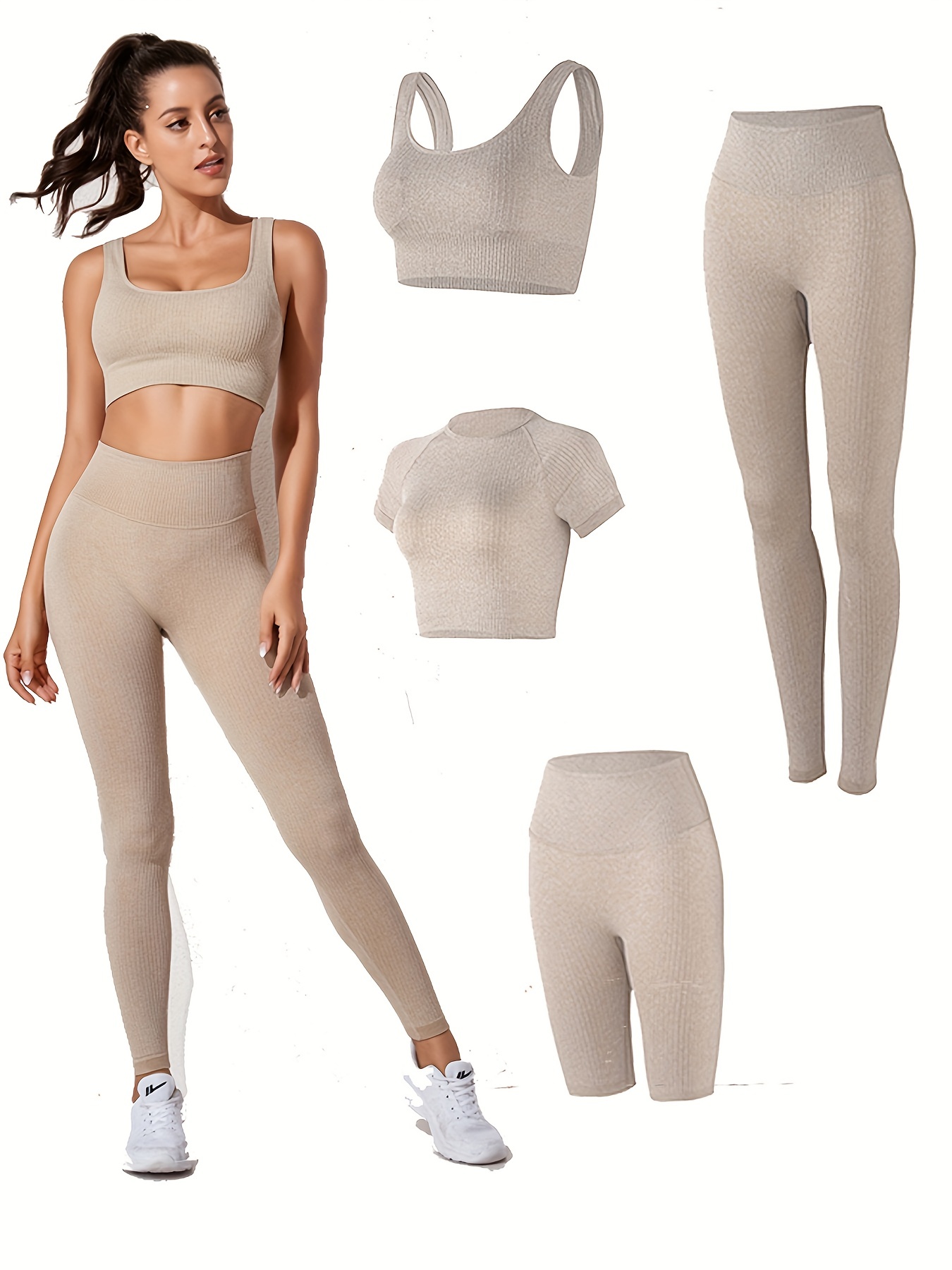 Workout Clothes Seamless Active Wear Sports Bra Pants Yoga - Temu
