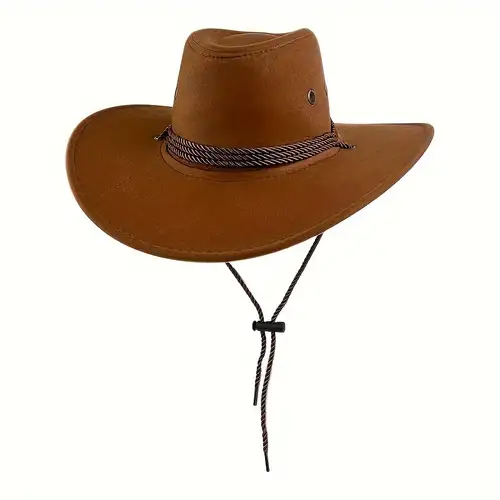 Vintage Suede Western Cowboy Hat For Outdoor Travel And - Temu