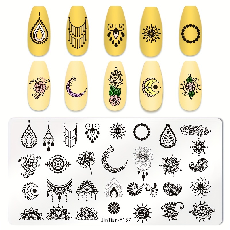 1 Stainless Steel Nail Stamping Plate Mandala Designs Nail 