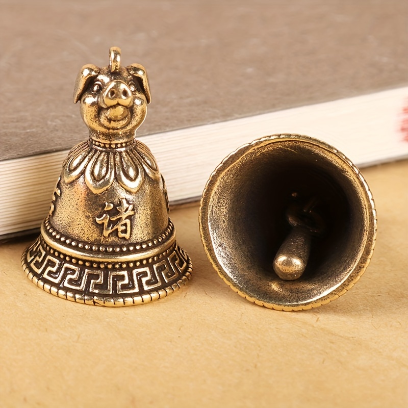 Brass Chinese 12 Zodiac Animals Heads Bell Keychain Pendants - Temu