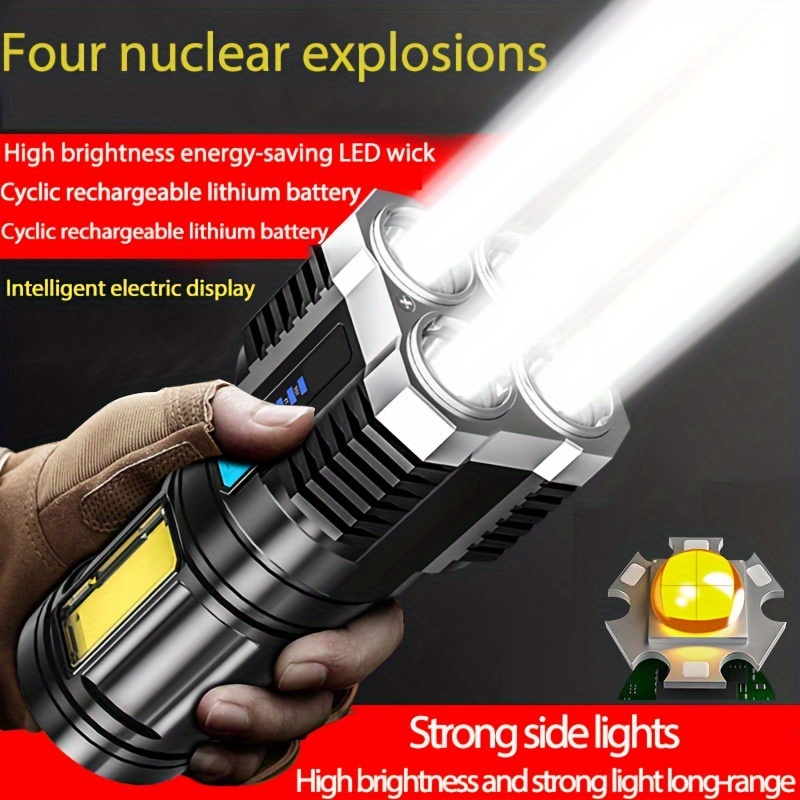 2 Linternas Alta Potencia Batería Poderoso Linterna Tactica LED Recargable  Camp