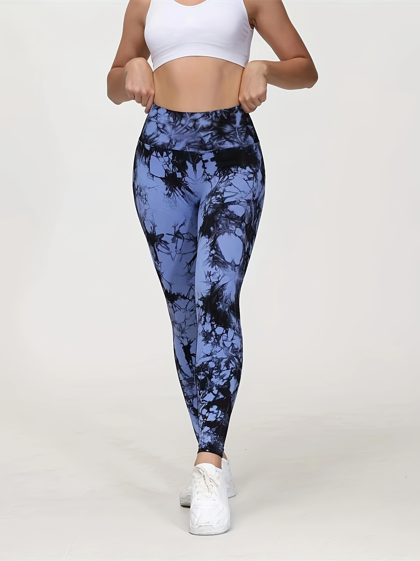 Tie Dye Sports Pants Seamless High Waist Tummy Control Yoga - Temu