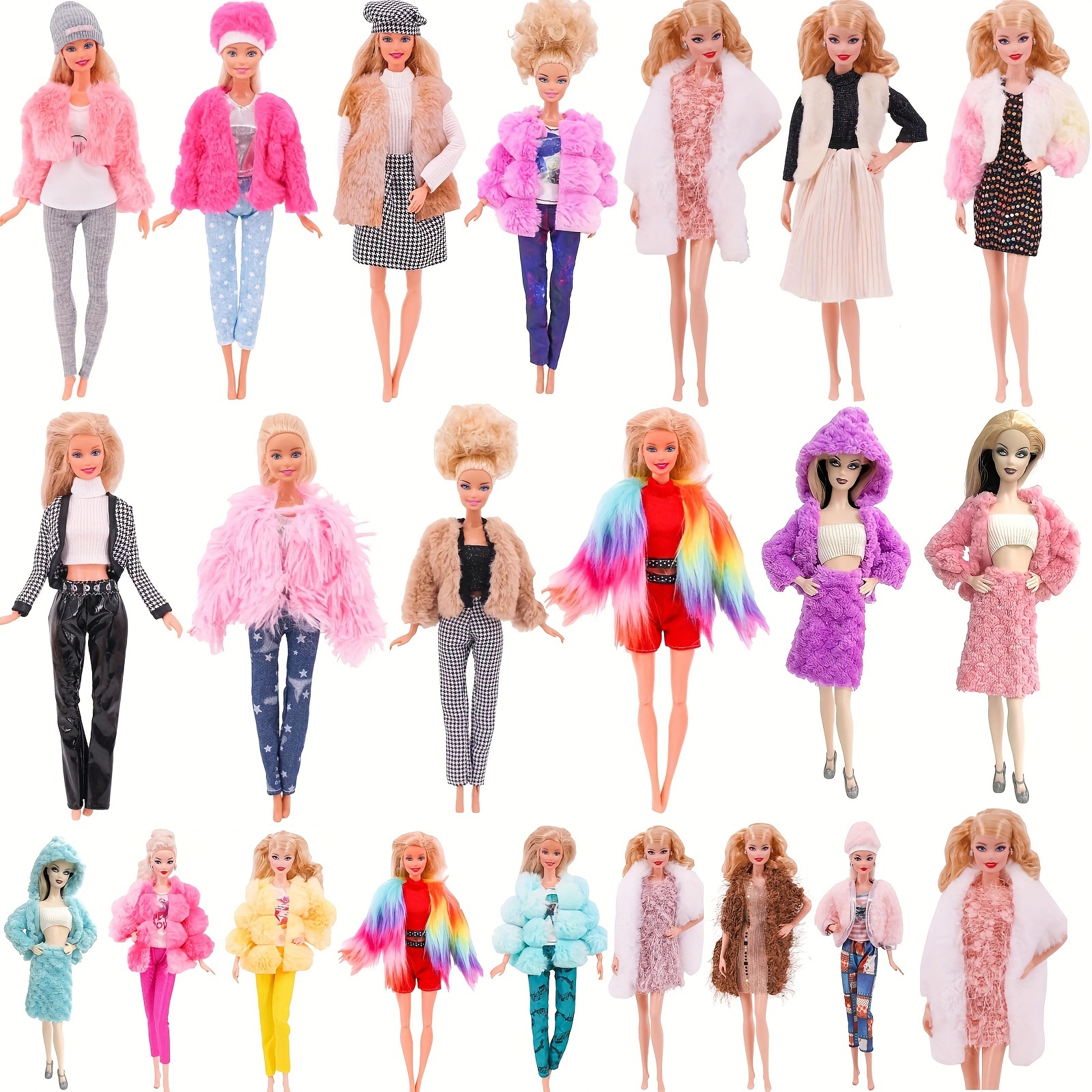 3 itens/lote roupas para barbie jogo vestir roupa topos calças 30 cm moda  vestido em