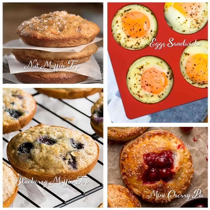 Muffin Top Pan, Silicone Muffin Top Baking Pans, Egg Sandwich Molds, For  Hamburger Bun, Mini Pie, Egg Muffin, Bpa Free - Temu
