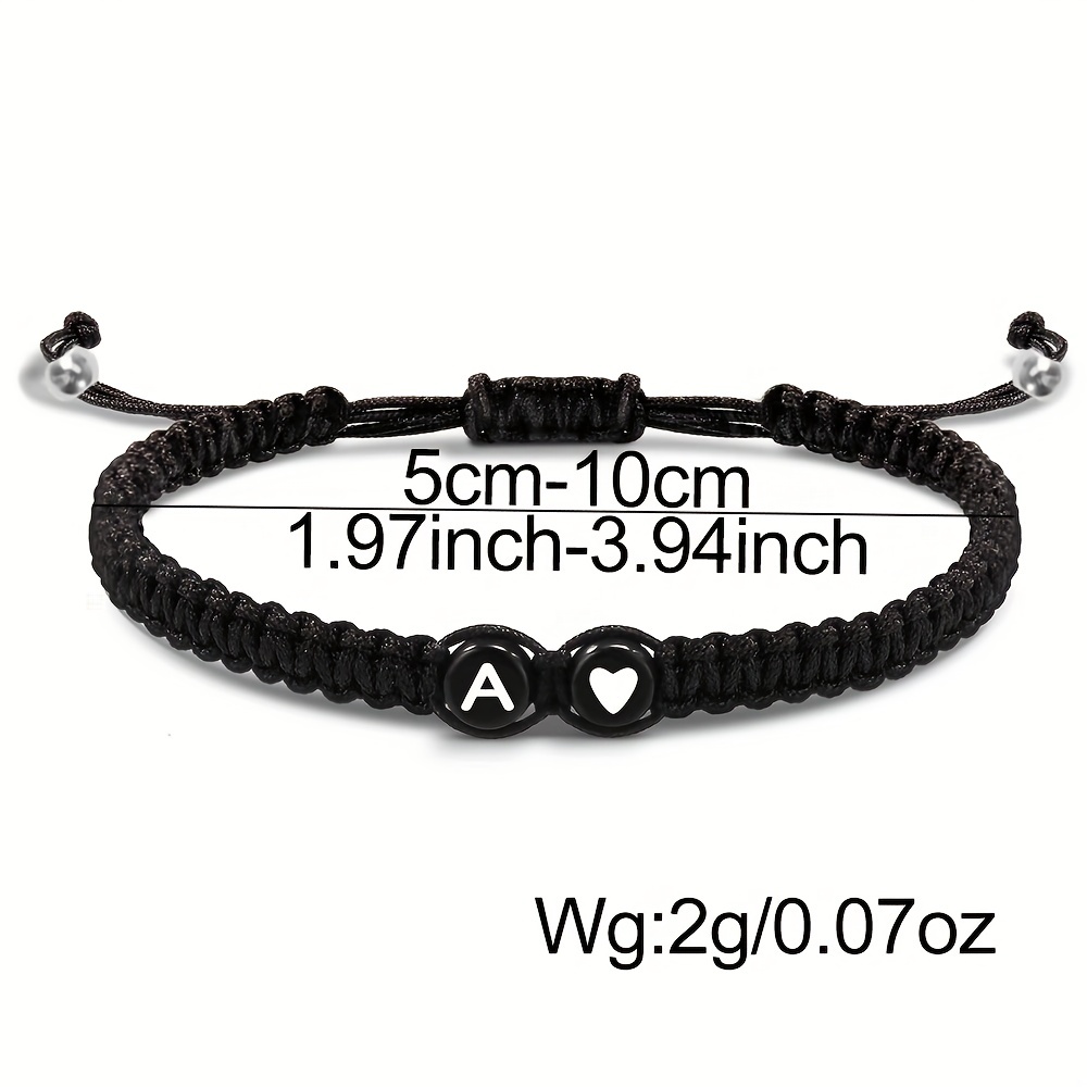 1pc Letter Beads Braided Bracelet Adjustable Friendship Hand Rope