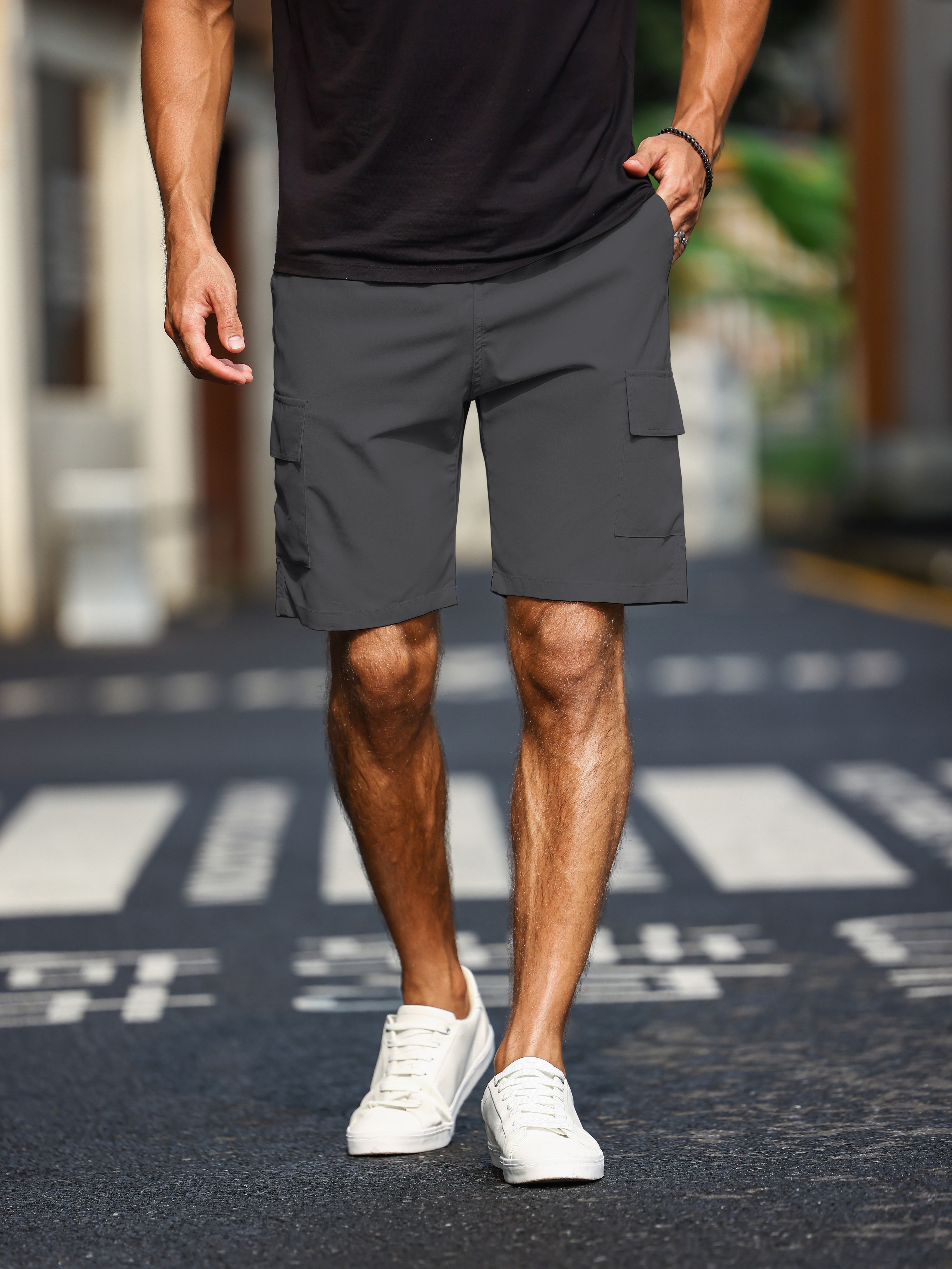 Men's Plain Casual Comfy Cargo Shorts Summer Clothing - Temu Canada