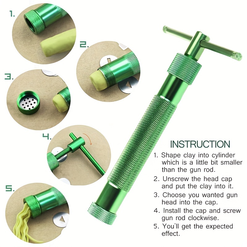 Stainless Steel Clay Extruder Sugar Paste Extruder Cake Fondant Decorating  Tool Set Ceramics & Pottery Clay Extruders Mixers & Presses (Green)