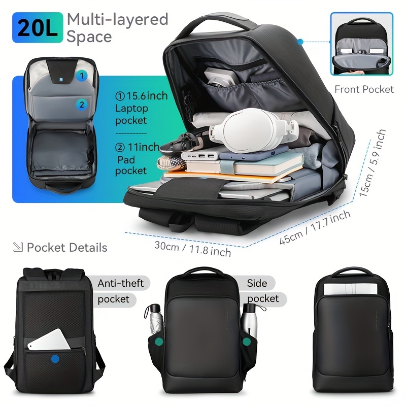 Men's Backpack Male Backpacks Commuting 15.6 Inch Computer Bag  Multi-functional Fashion Student Backpack