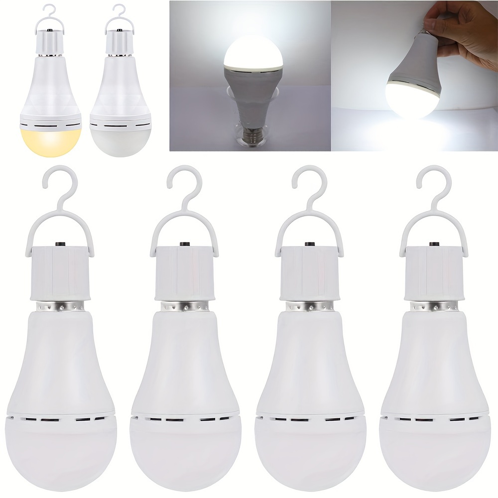 4 LED Light Bulb Set Portable Lamp Closet Battery Operated Cabinet Home Kitchen, White