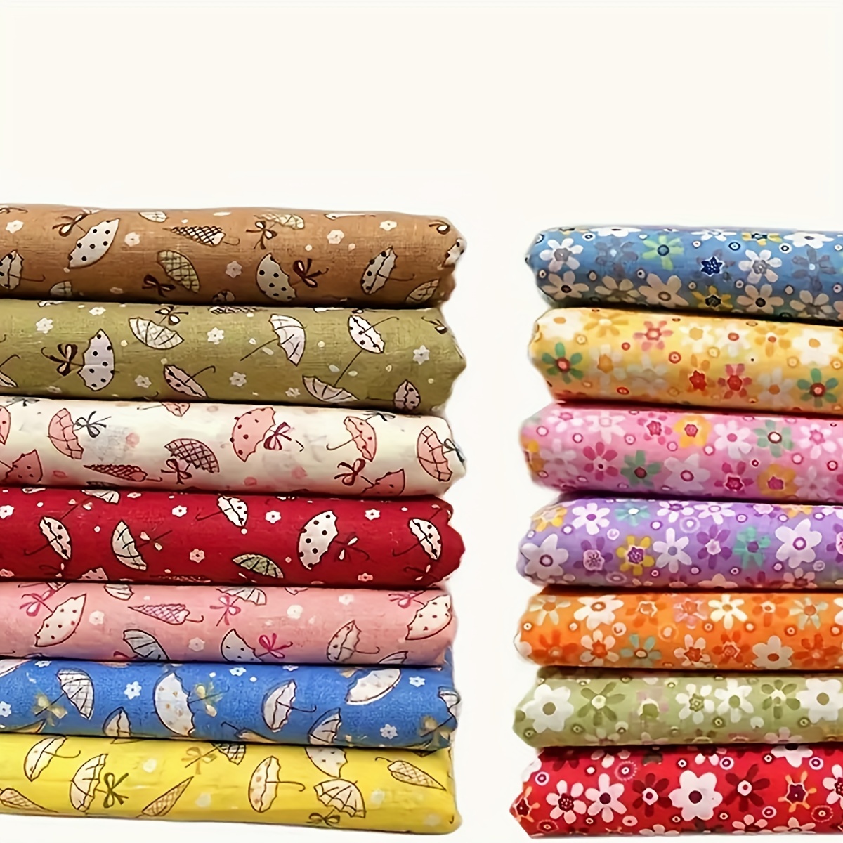 

7pcs 9.8*9.8in Floral Cotton Quilted Fabric Used For Handcraft Splicing Of Clothes Sewing Of Clothing Crafts