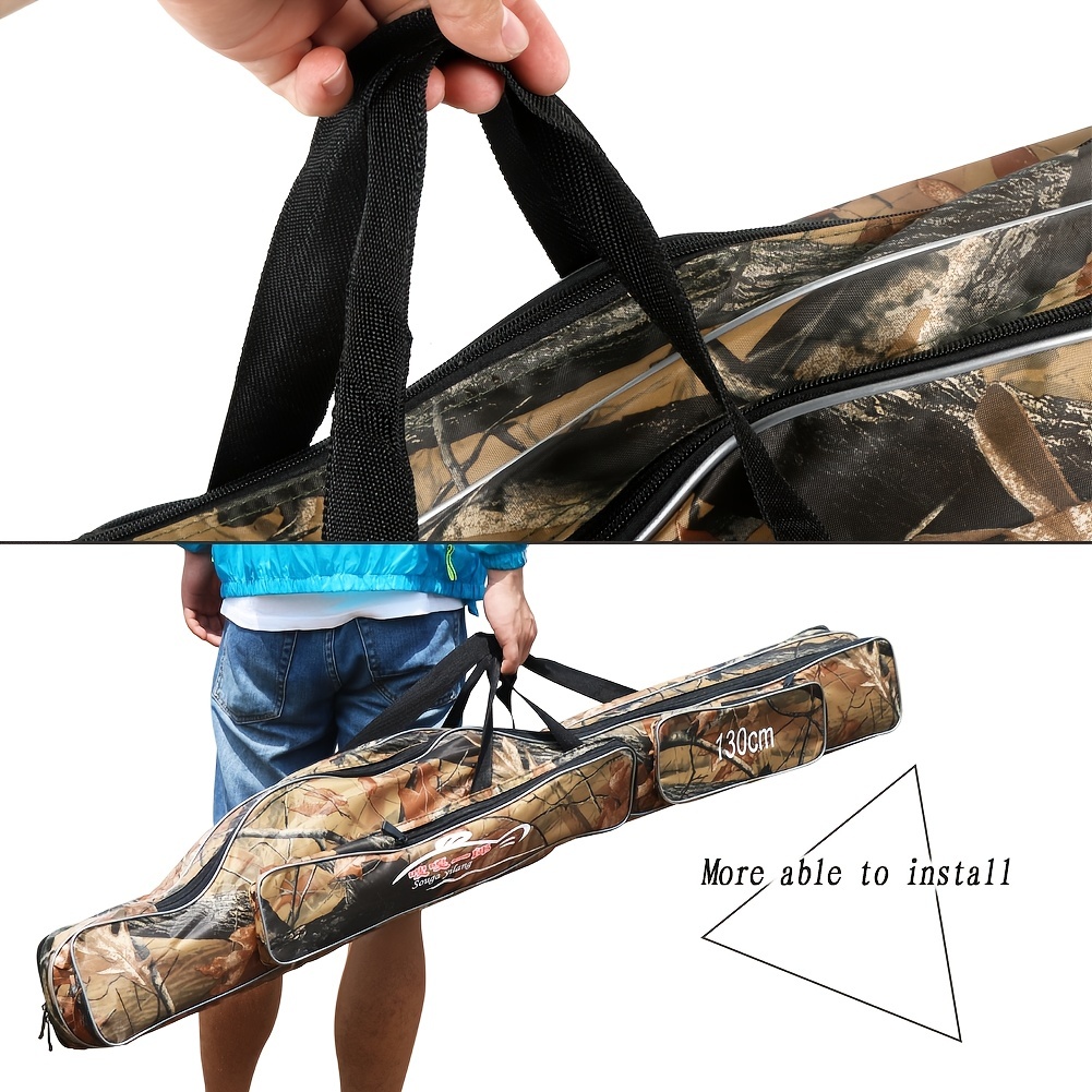 Sougayilang Portable Waterproof Double-Layer Camo Fishing Rod Bag Carr -  Sougayilang