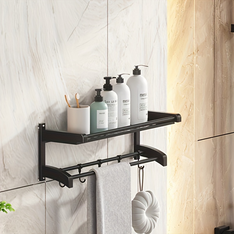 Bathroom Shelves Without Drilling RustProof Aluminum Shower Wall Shelf  Shampoo Towel Holder Bathroom Organizer Accessorie - AliExpress