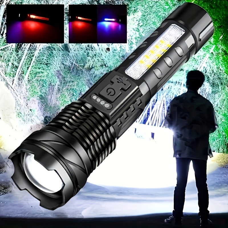 Lampe torche tactique LED surpuissante longue portée - Comptoir des Lampes