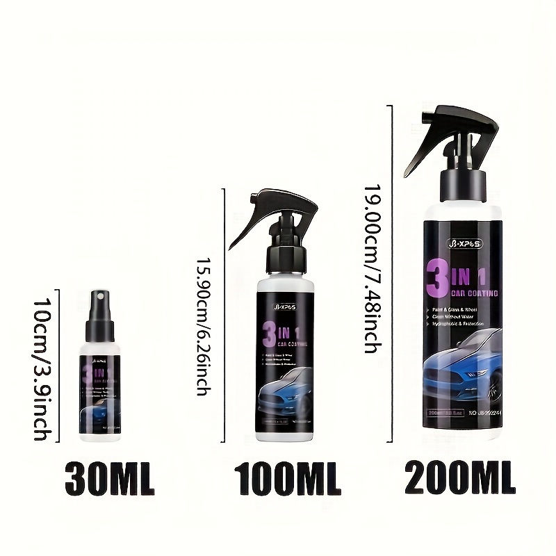 100ML 3 in 1 Ceramic Coating for Cars Spray HydroSlick Intense Gloss Shine  Sio2 for Paint&Glass&Tires&Wheels Anti Rain Car Care Wax