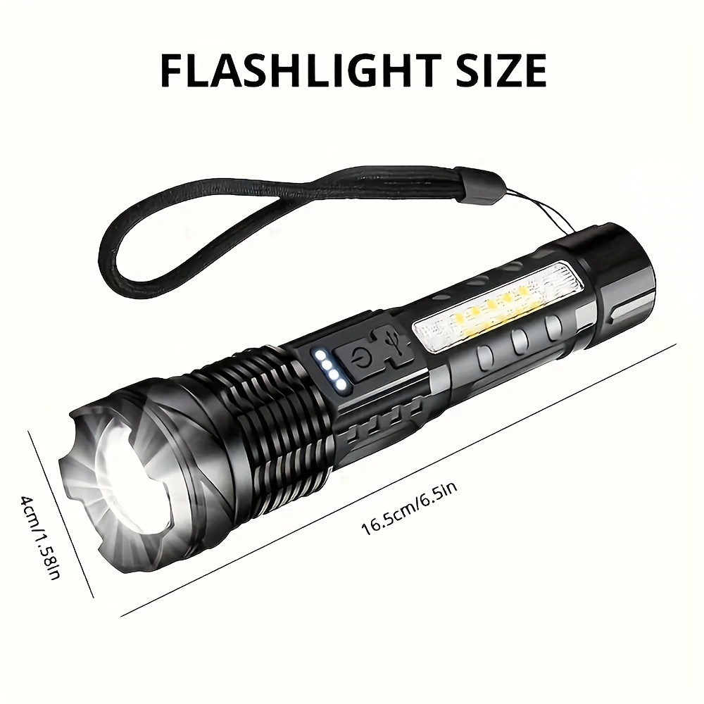 Super Bright Zoomable Flashlight - Portable, Multi-functional, Telescopic  Zoom For Outdoor Home Use Rechargeable Flashlights, Mini Zoomable  Flashlights, Emergency Power Outage Super Bright Flashlight For Camping,  Emergency For Hotels/natatorium - Temu