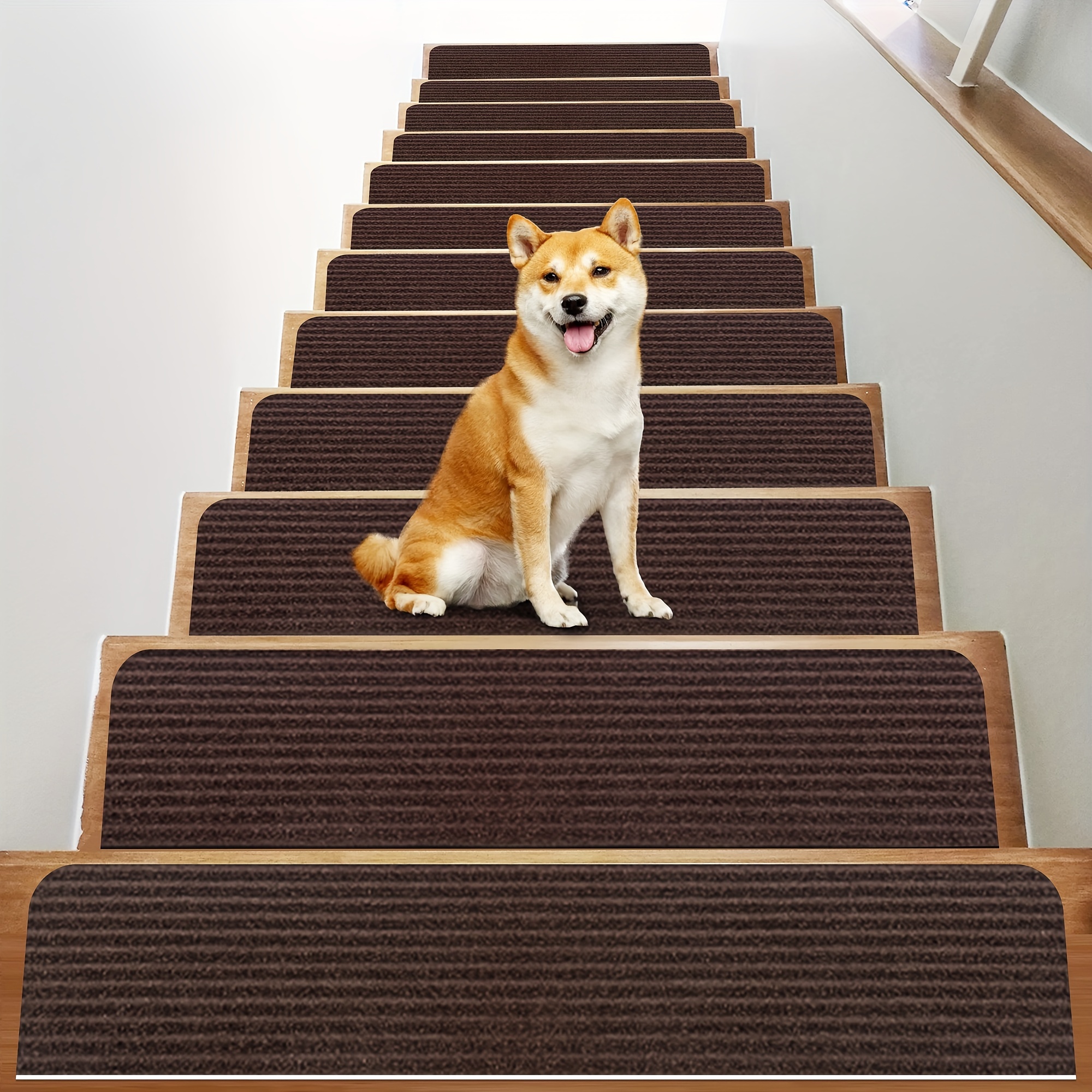 Tapis d'escalier, 76 x 20 cm, 15 pièces, marches d'escalier antidérapantes  pour
