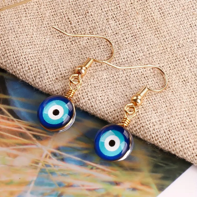 creative devils eye design dangle earrings retro hip hop style personality gift for women girls daily casual details 2
