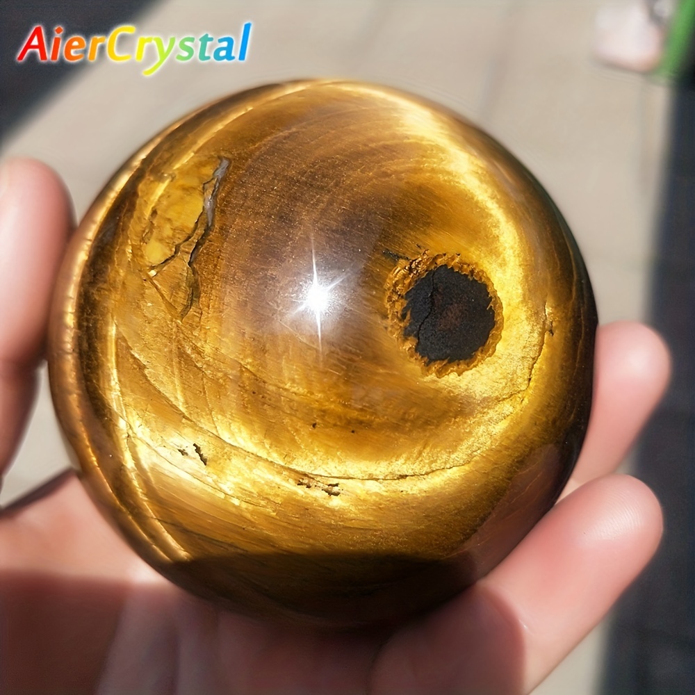 

Aiercrystal Natural Tiger Eye Quartz Sphere, 4-7cm Polished Crystal Ball, Room Decor, Unique Souvenir Gift