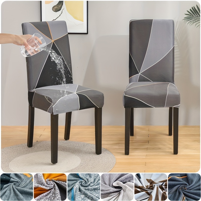 

1/4/6pcs Waterproof Style Spandex Dining Chair Slipcover Milk Fiber Fabric Stretch Dining Chair Cover For Hotel Dining Room Office Banquet House Home Decor