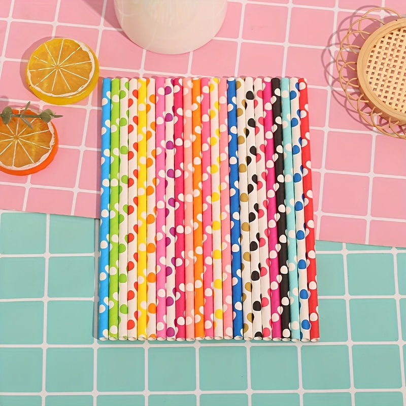 Christmas Polka Dot Paper Straws - 25 Pieces – TheCloudFactory