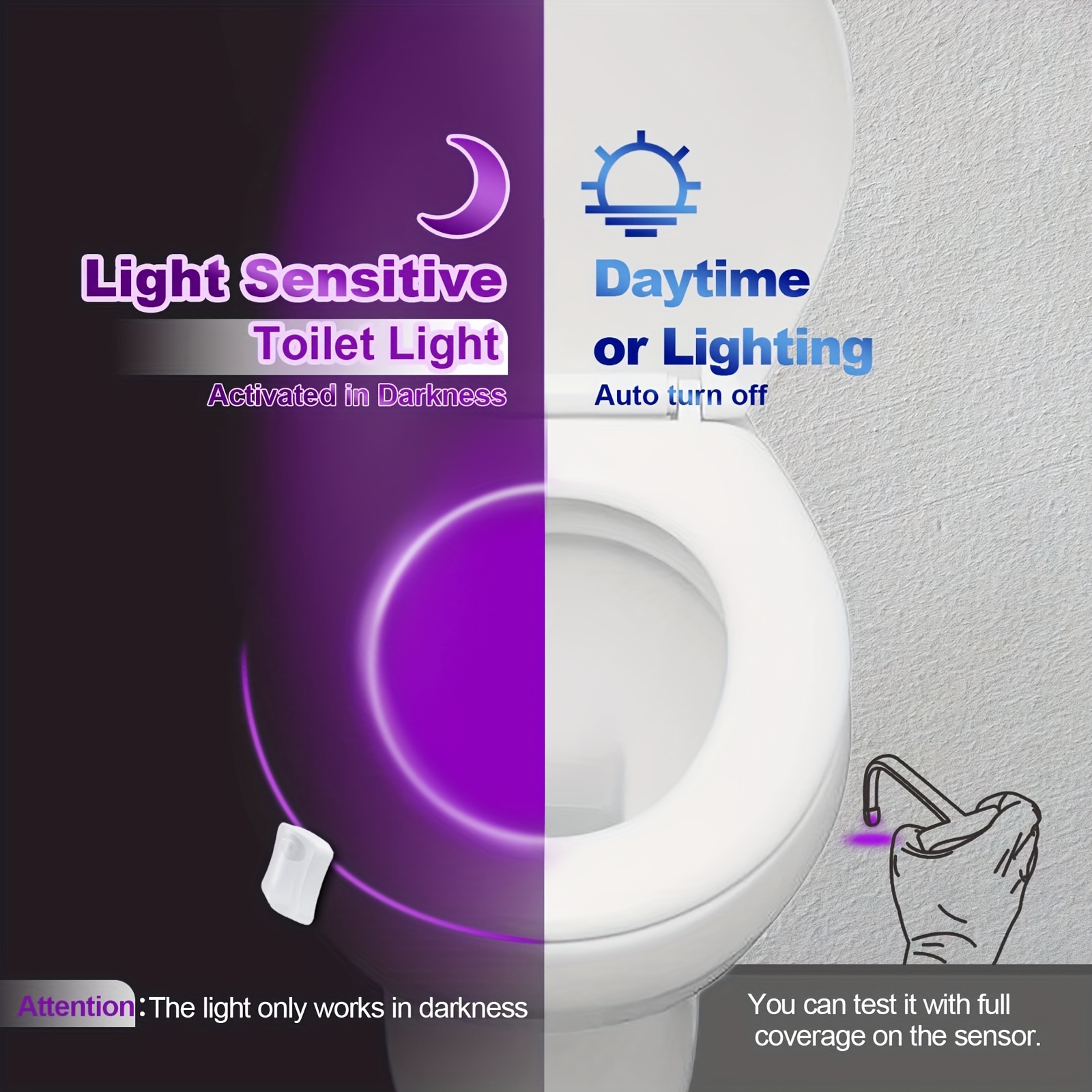 Toilet Lights Inside Toilet Sensor, Toilet Light Battery