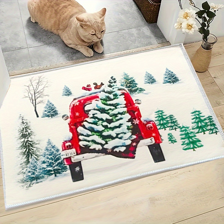 Christmas Doormat Winter Home Door Decor Truck Gnomes - Temu