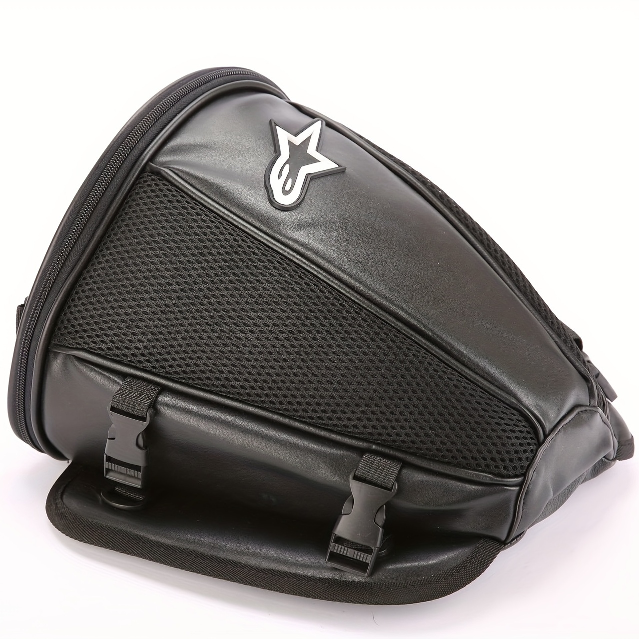 Mini Motorcycle Saddle Bag Pu Leather Tool Roll Saddle Motor Side Luggage  Travel Tool Tail Bag (1pc, Black)