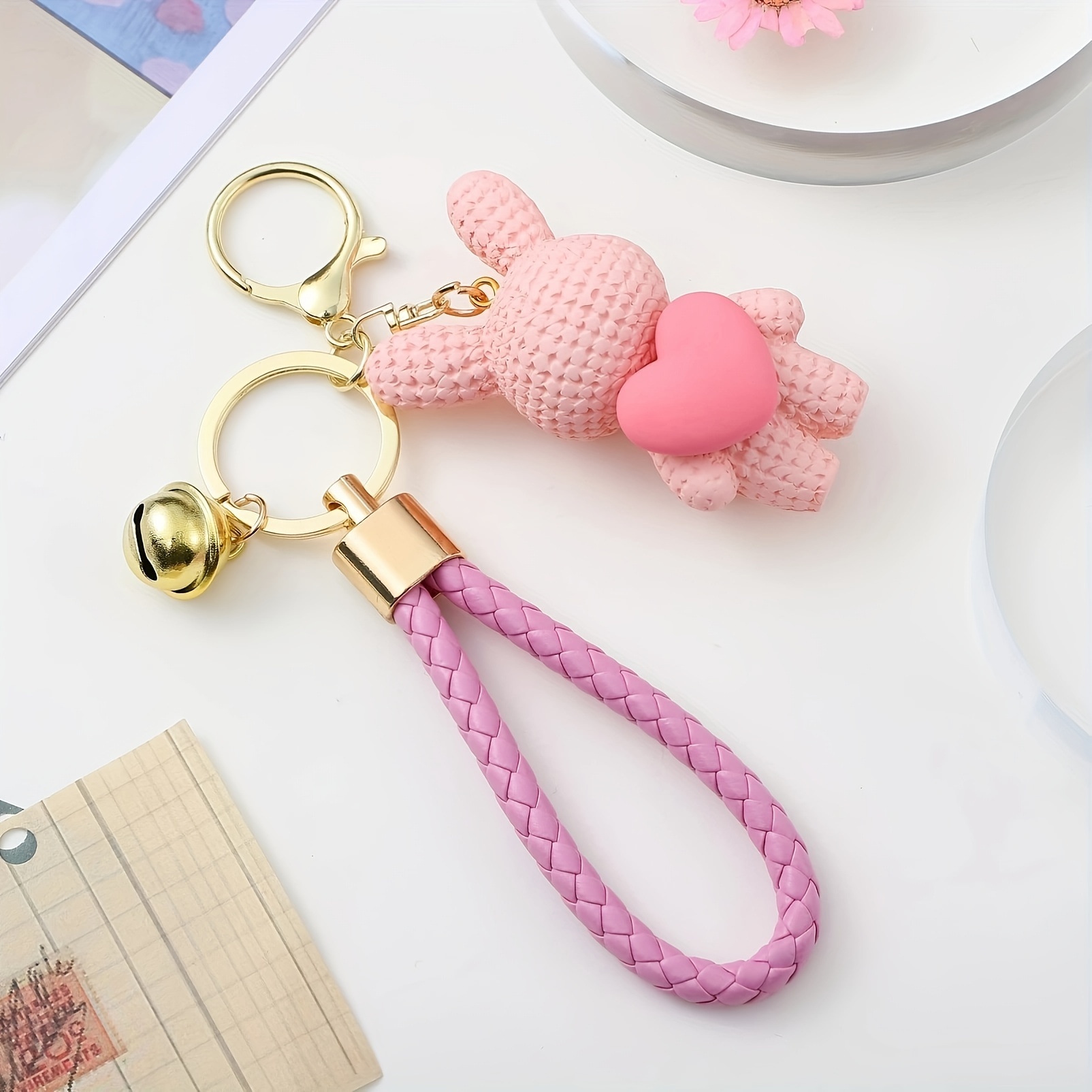 Cute Keychain Backpack Charms Cartoon Bear Keychains Bag Keychains Wristlet  Bracelet Key Ring Car Key Charms For Women - Temu Bahrain