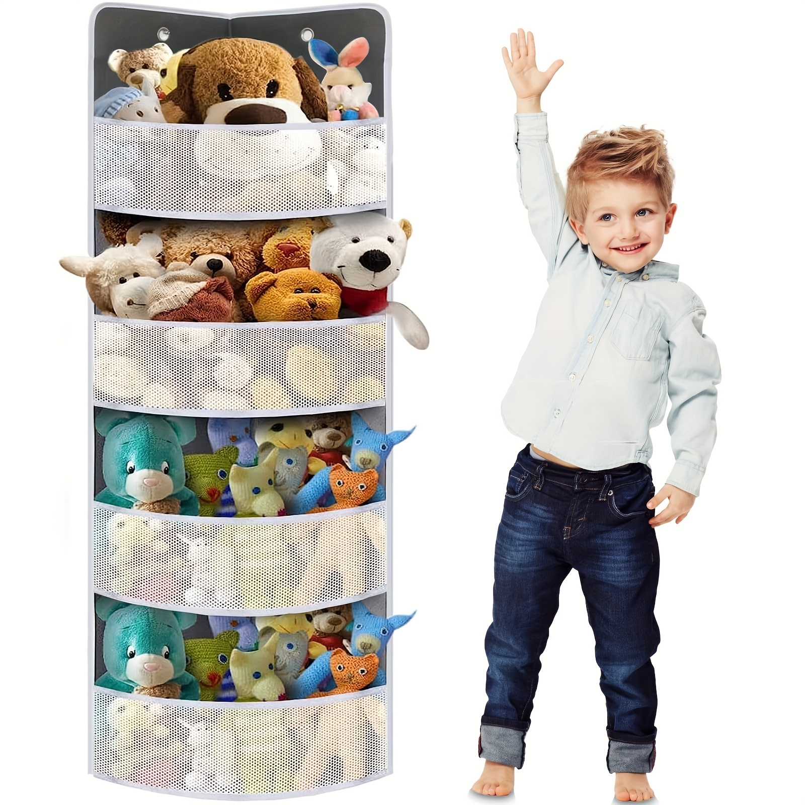 Layered Toy Storage Bag, Hanging Over The Door Storage Toy Bag Temu
